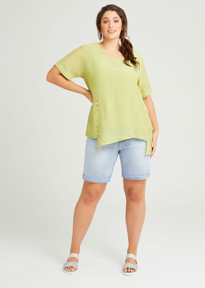 Natural Layered Button Top, , hi-res