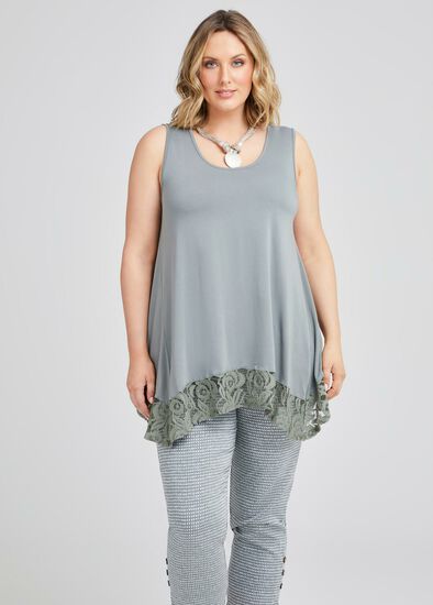 Plus Size Kiki Bamboo & Lace Tank