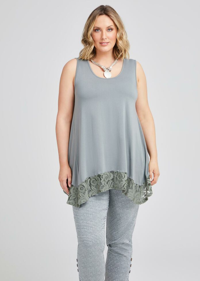 Kiki Bamboo & Lace Tank, , hi-res