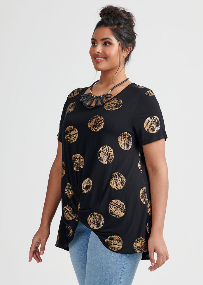 Bamboo Metallic Spot Top, , hi-res