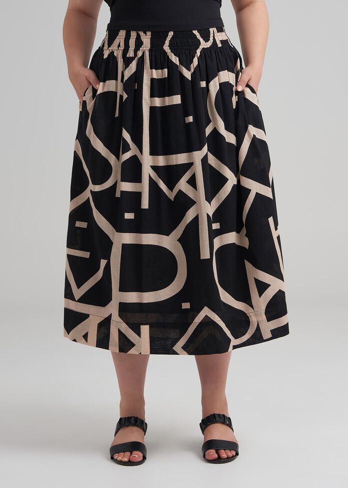 Script Cotton Skirt, , hi-res