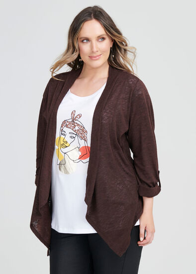 Plus Size Desert Slub Cardi