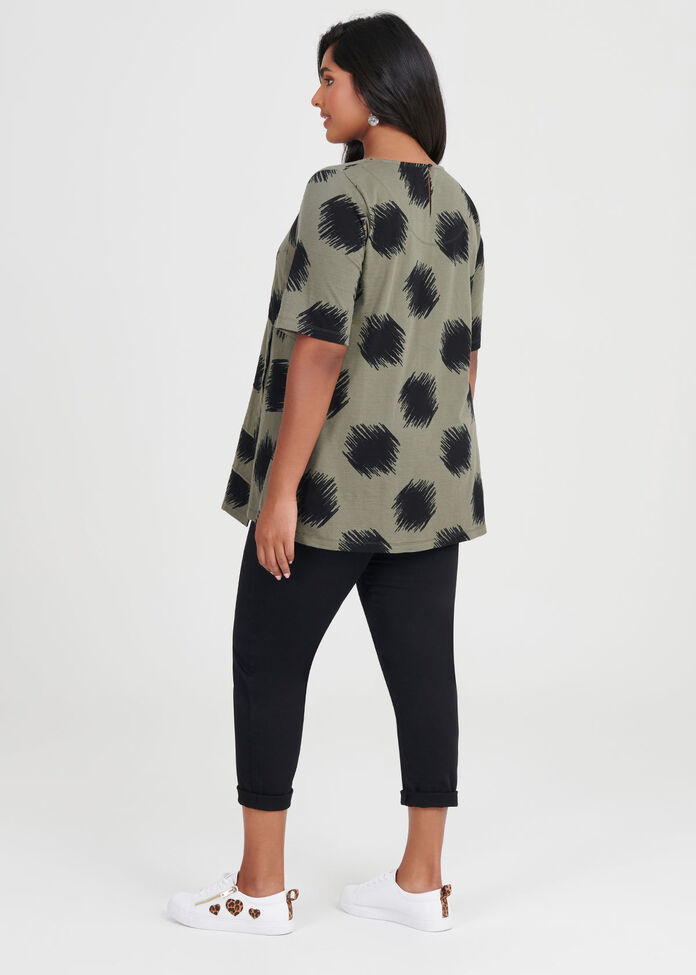 Cotton Maxi Spot Top, , hi-res