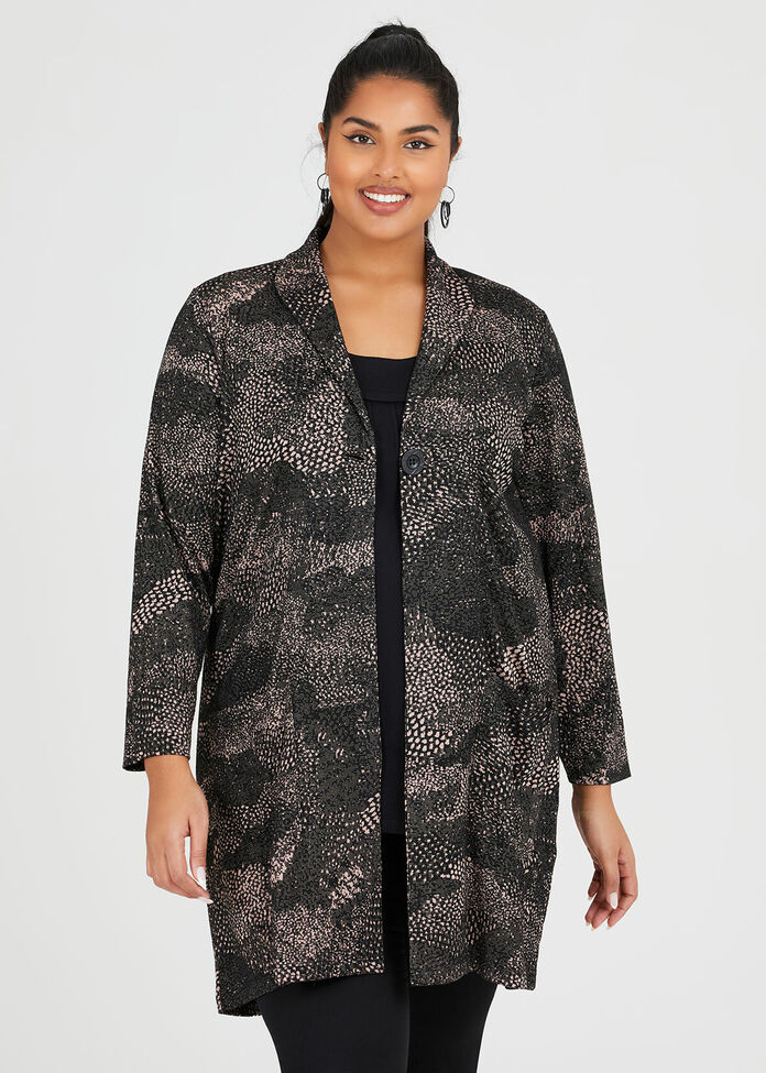 Jacquard Knit Cardigan, , hi-res