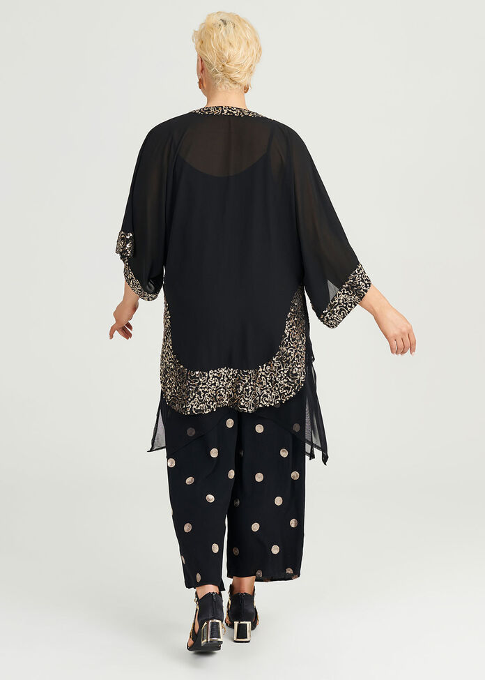 Sequin Trim Cape, , hi-res