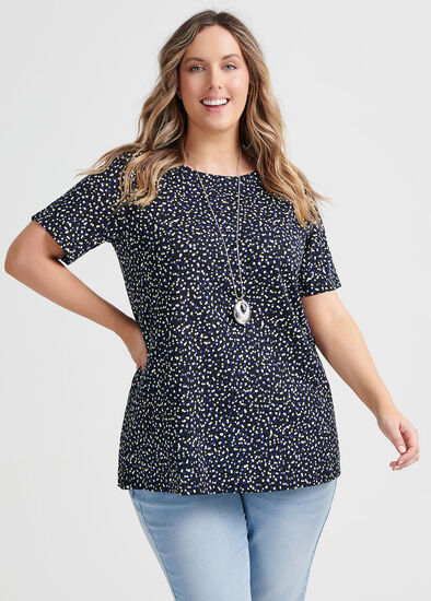 Plus Size Cotton Mix Spot Pop Top