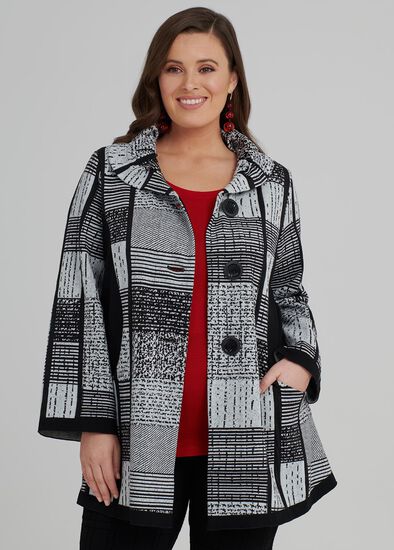 Plus Size Check Alert Jacket