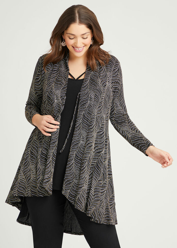 Bronze Opulence Lurex Cardigan, , hi-res