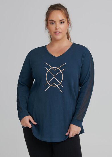 Plus Size Ethereal Active Mesh Top