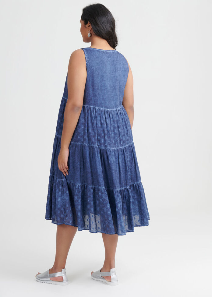 Cotton Vintage Wash Dress, , hi-res