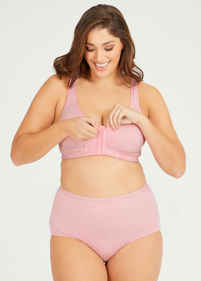 Plus Size Wirefree Lace Trim Bra