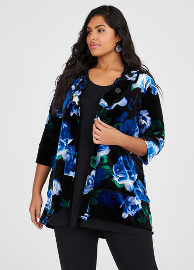 Plus Size Midnight Rose Cardigan