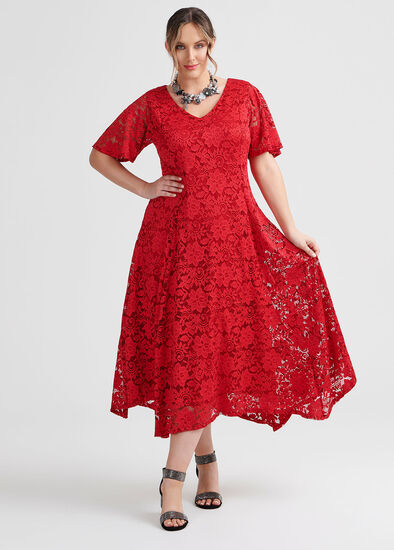 Plus Size Scarlet Lace Dress