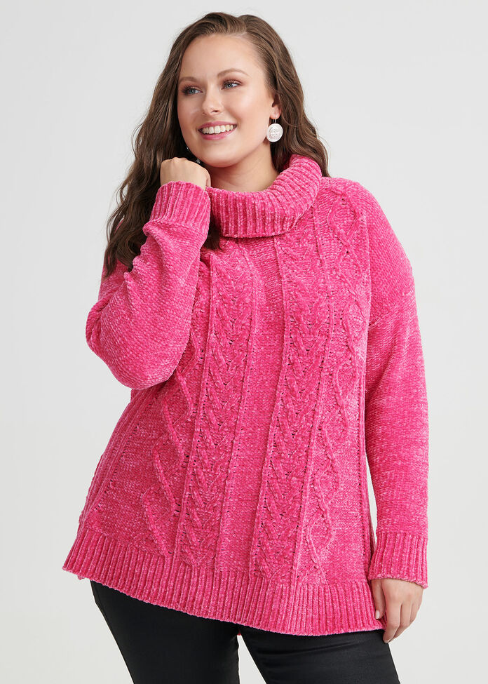 Cable Turtle Neck Jumper, , hi-res