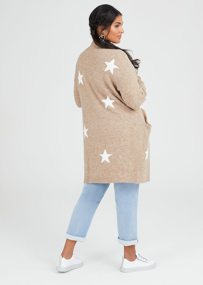 Cosy Star Knit Cardigan, , hi-res