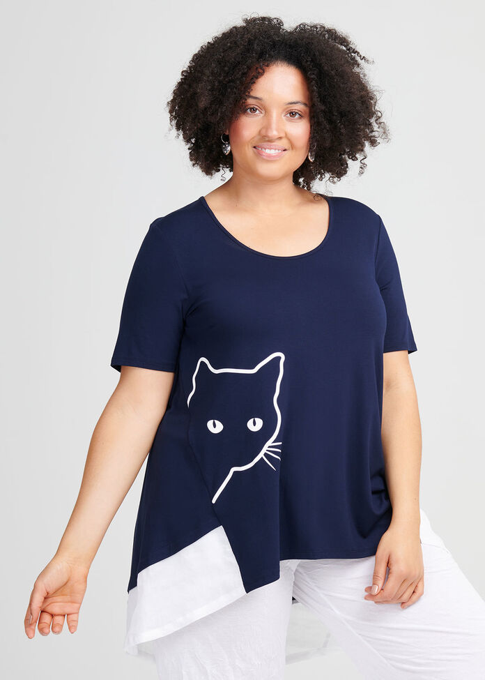 Nine Lives Viscose Top, , hi-res