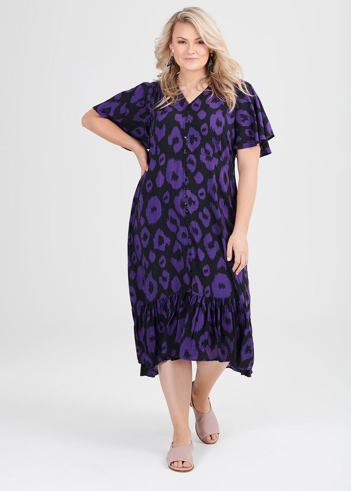 Natural Ikat Print Dress, , hi-res