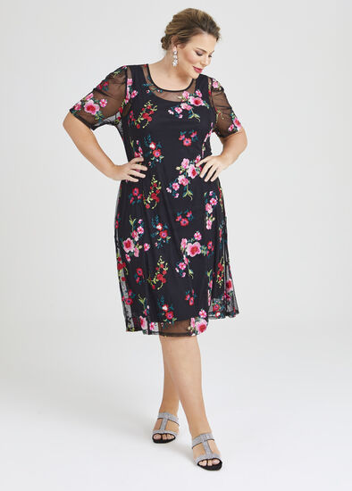 Plus Size Kalah Embroidered Midi Dress