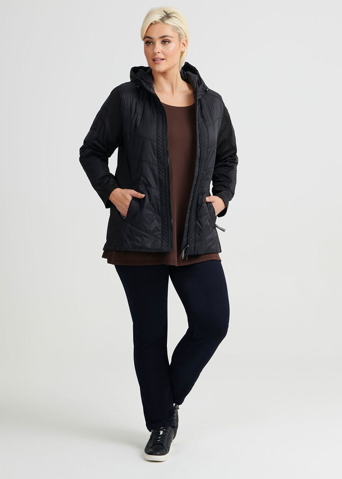 Luxe Quilt Hooded Jacket, , hi-res