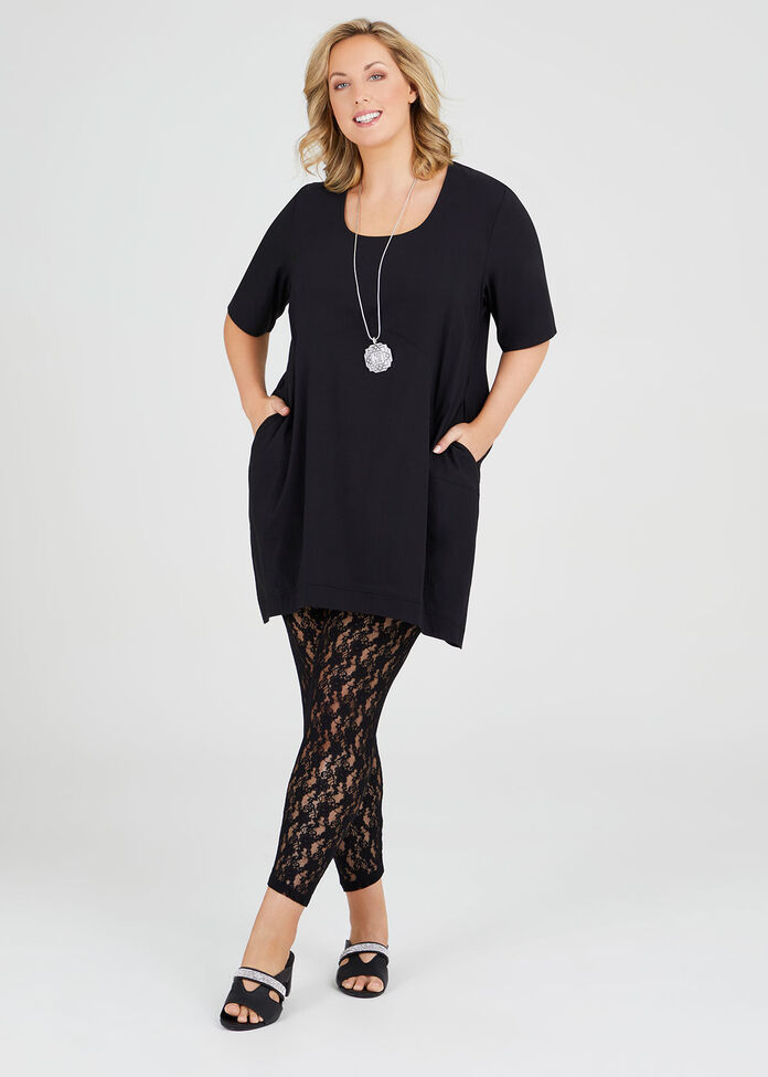 Tencel Trapeze Tunic, , hi-res