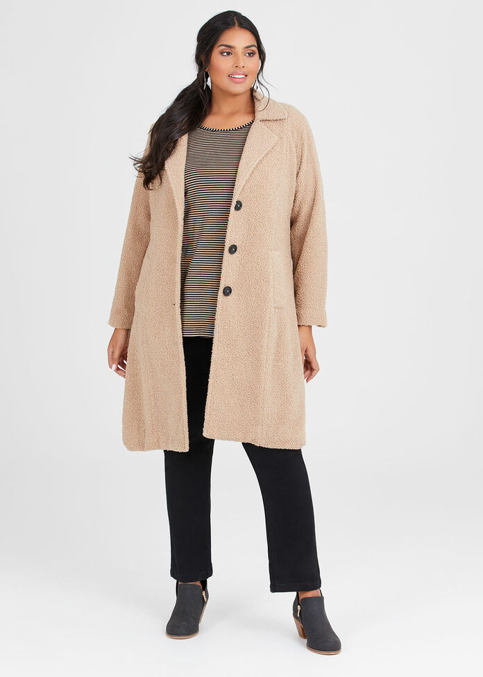 Teddy Boucle Coat, , hi-res