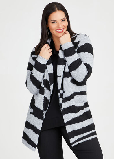 Plus Size Leona Zebra Coatigan