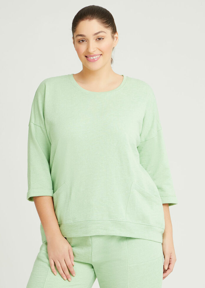 Cotton Leisure Sweat Top, , hi-res