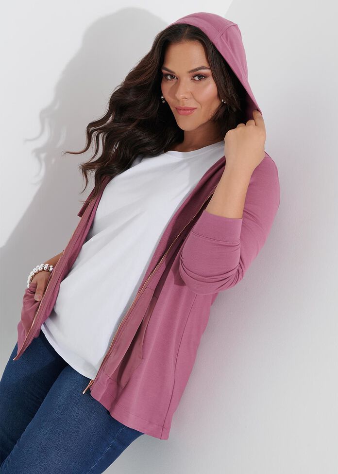 Bamboo Hooded Zip Top, , hi-res