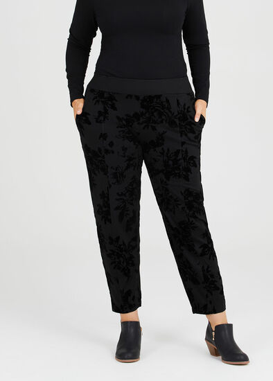 Plus Size Ponte Noir Flock Pant