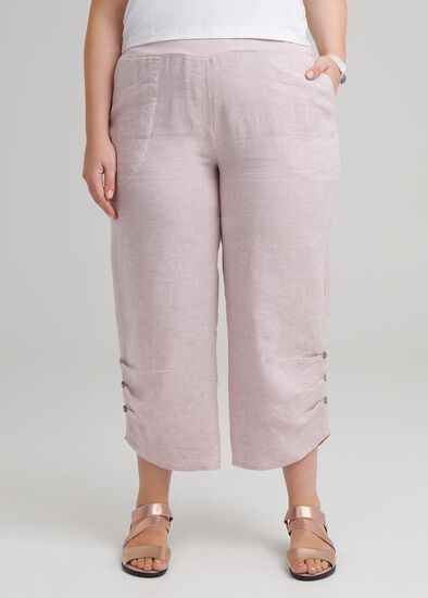 Plus Size Shore Crop Linen Pant