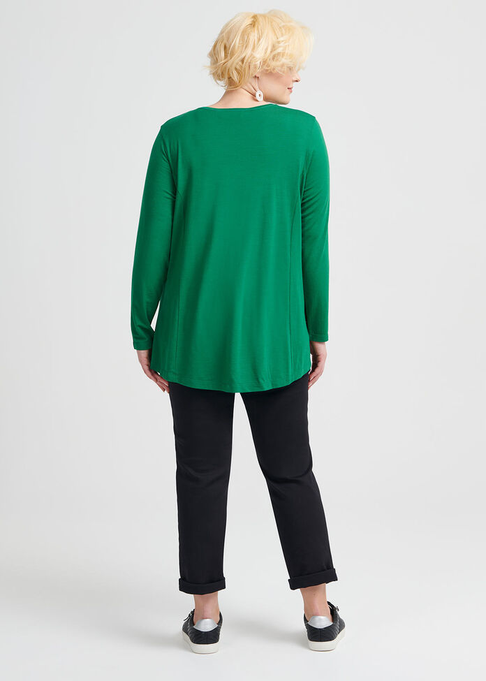 Wool Bamboo V-neck Top, , hi-res