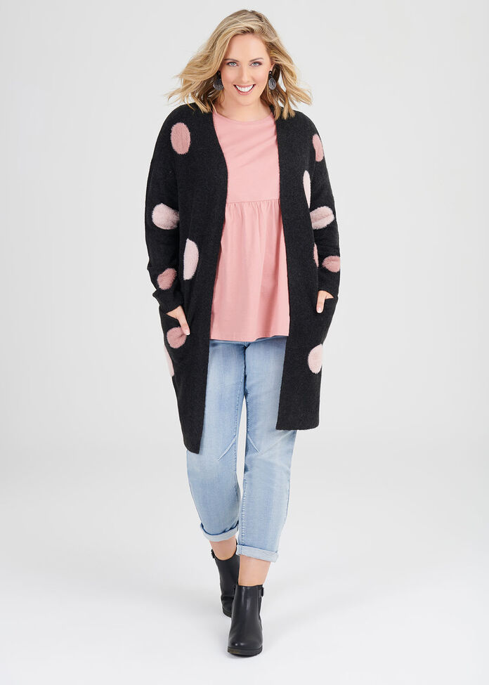 Textured Spot Cardigan, , hi-res