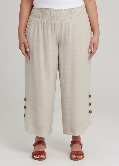 Plus Size Sahara Button Crop Pant