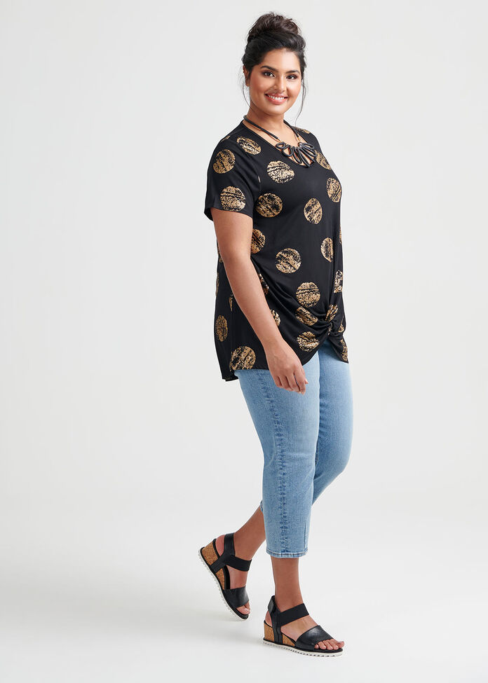 Bamboo Metallic Spot Top, , hi-res