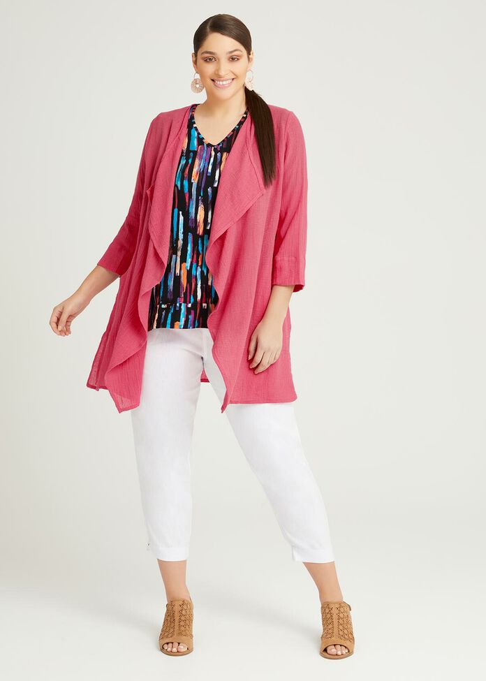 Linen Gauze Essence Cardigan, , hi-res