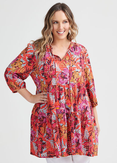 Plus Size Natural Broderie Tunic