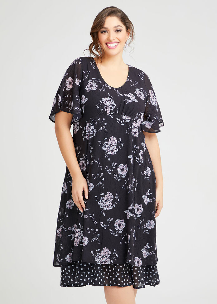 Audrey Floral Midi Dress, , hi-res