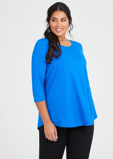 Plus Size Organic Crew Swing 3/4 Tee