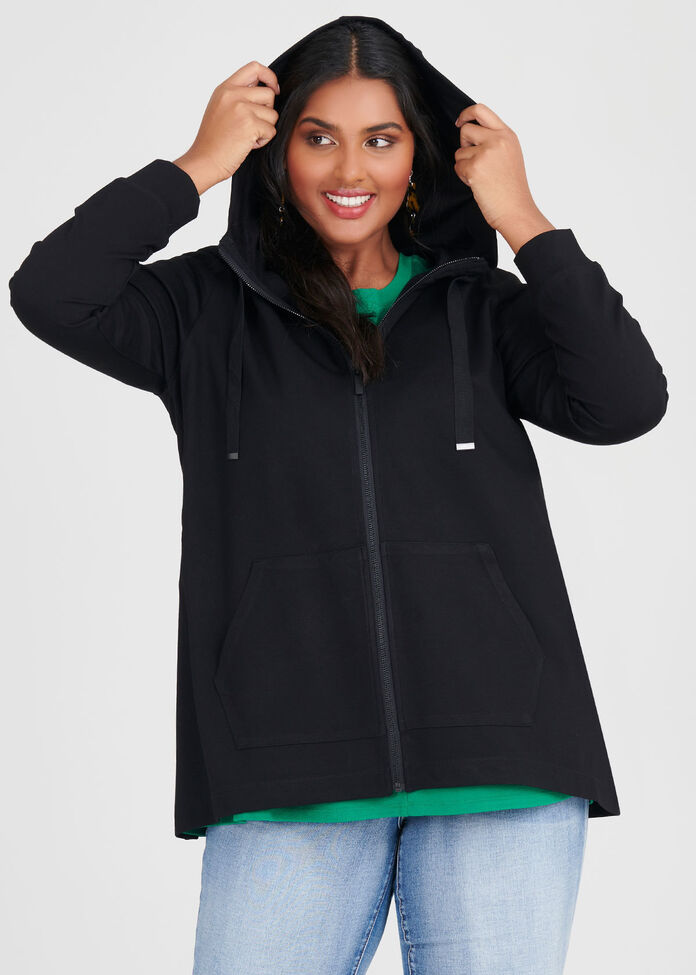 Bamboo Ponti Zip Hoodie, , hi-res