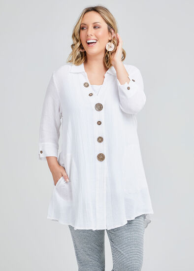 Plus Size Maxine Linen Swing Shirt