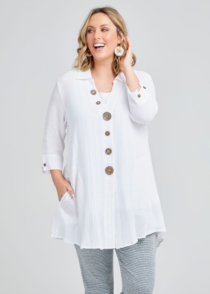 Maxine Linen Swing Shirt, , hi-res