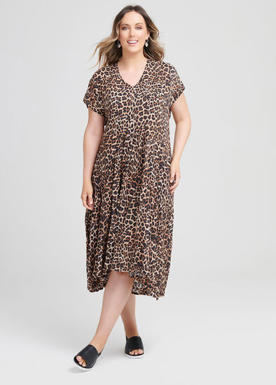 Plus Size Natural Leopard Dress