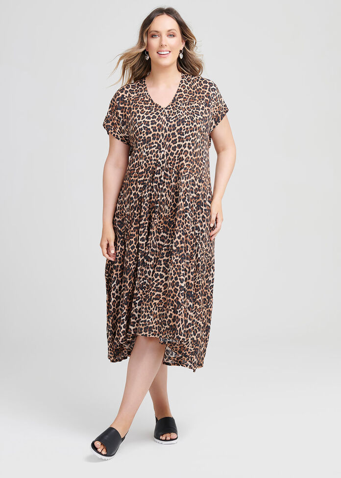 Natural Leopard Dress, , hi-res