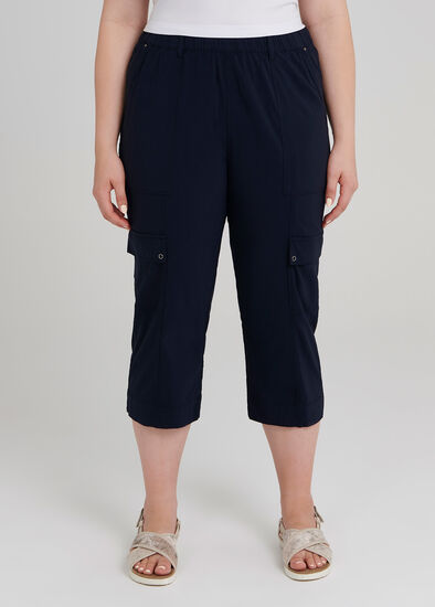 Plus Size Utility Pull On Crop Pant