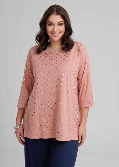 Plus Size Spots Boatneck Tee