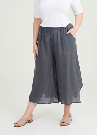 Plus Size Linen Swansea Crop Pant