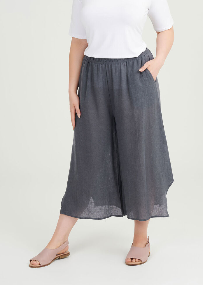 Linen Swansea Crop Pant, , hi-res