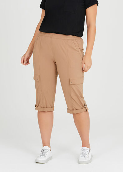 Plus Size Bon Voyage Cargo Crop Pant