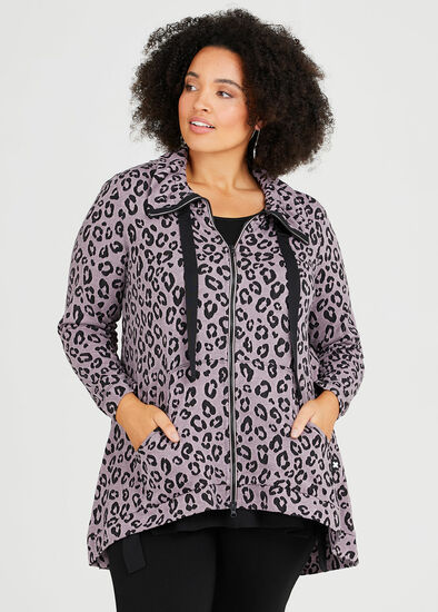 Plus Size Animalistic Lounge Cardigan