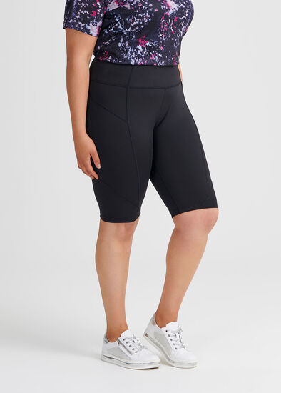 Plus Size Spliced Bike Short